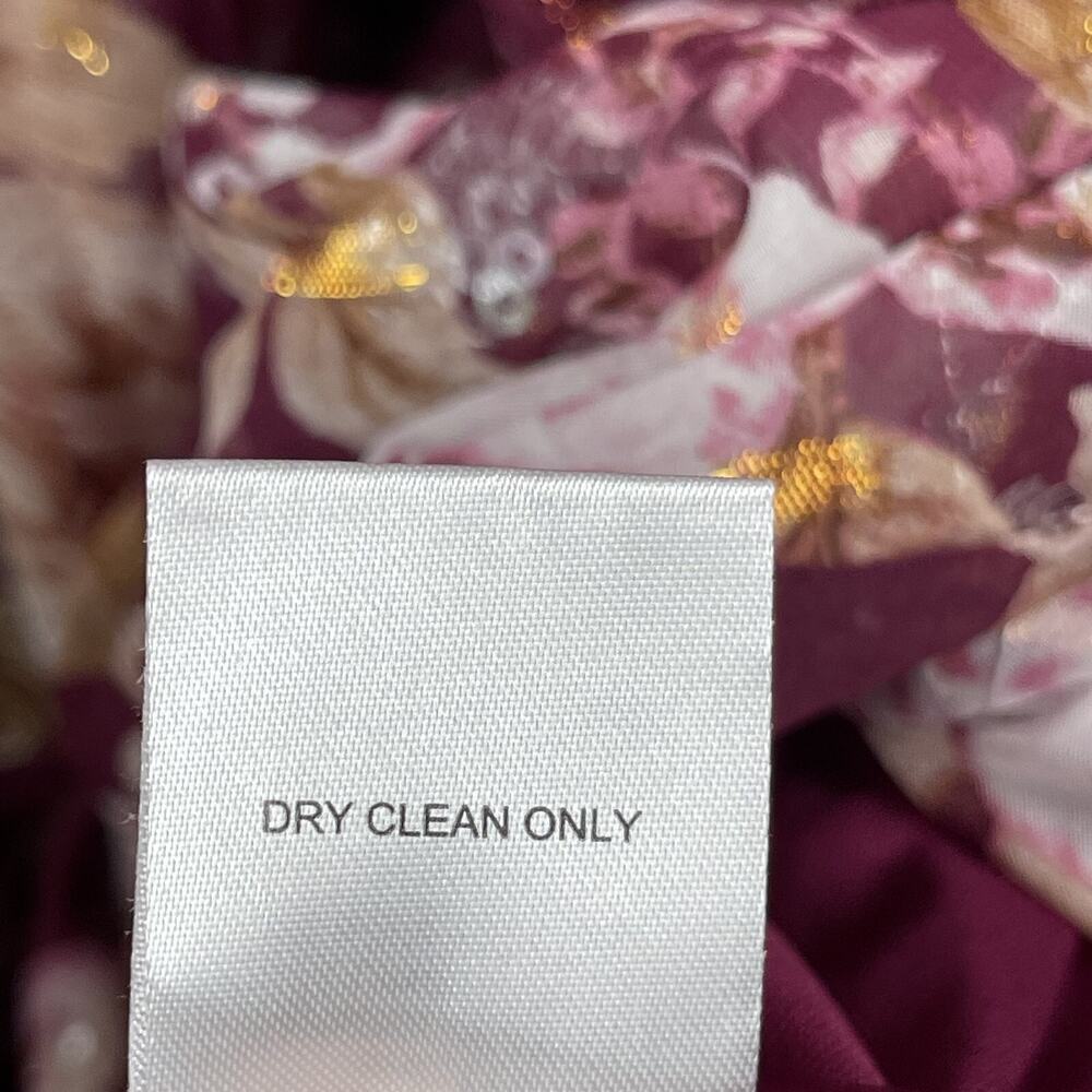 Altar'd State Sailor Tiered Maxi Dress Womens Medium Burgundy Floral Sequins - Picture 11 of 16